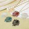 Estampes Pendentifs Fleurs feuille 39mm métal finition Bleu vert pétrole