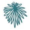 Estampes Pendentifs Fleurs feuille 39mm métal finition Bleu vert pétrole