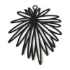Estampes Pendentifs Fleurs feuille 39mm métal finition Noir
