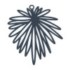 Estampes Pendentifs Fleurs feuille 39mm métal finition Gris Bleu