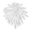 Estampes Pendentifs Fleurs feuille 39mm métal finition Argenté