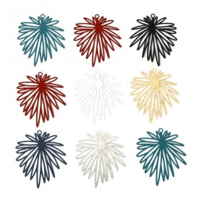 Estampes Pendentifs Fleurs feuille 39mm métal finition Doré