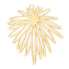 Estampes Pendentifs Fleurs feuille 39mm métal finition Doré