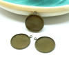 Supports de pendentif attache ronde 20mm, Laiton couleur BRONZE