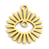Pendentifs Oeil de la protection dans soleil 15mm Acier Inoxydable 304 finition Doré