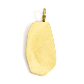 Pendentif avec anneau Géométrique 15mm Plaque à personnaliser avec poinçons Acier Inoxydable 304 finition Doré