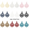 Estampes Pendentifs Arabesque 45mm – Métal finition Bleu Vert Pétrole