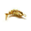 Pendentif Poisson 3D articulé 33mm, Cuivre finition Doré à l'or fin 18K