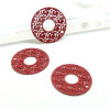 Estampes pendentifs Cercle multi Roses 15mm couleur Rouge
