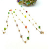 Chaine avec perles doré et perles de verre facettées en Acier Inoxydable 316 finition Doré 18KT Placage IONIQUE