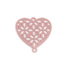 PS110239132 PAX 10 Estampes connecteur Coeur Ajouré métal couleur Rose
