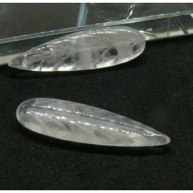 BU11210429133327 – Lot de 1 Pendentif Feuille Quartz Rose 34mm – REF 2