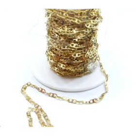 Chaine maille Marine 4 par 1.5mm en Acier Inoxydable 304 finition Doré Placage IONIQUE