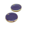 Sequins Ronds en Résine Style Émaillé Violet Foncé 16 mm – Base Métal Doré