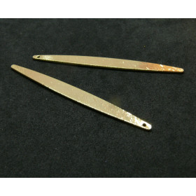 Pendentifs Oblongs Fins 62mm – Laiton Doré  à l'or fin 18K