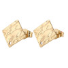Boucles d'oreilles Puce Losange Martelée 12mm Acier inoxydable 304 finition Doré