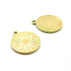 Pendentifs Soleil 14.5mm  en Acier Inoxydable 316L Doré