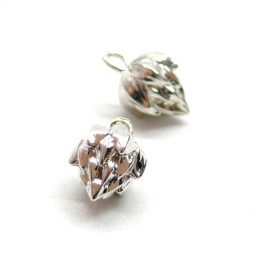 Pendentifs Fleurs de lotus  3D 11mm Laiton finition PLATINIUM