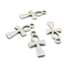 Pendentifs Croix Ankh 16mm en Acier Inoxydable 304 finition Argenté