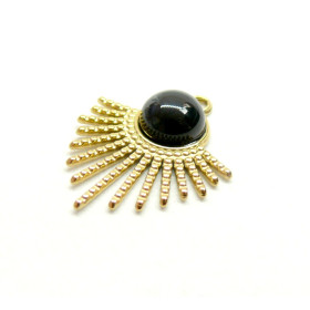 Pendentif Eventail 26mm en Acier Inoxydable 304 finition Doré