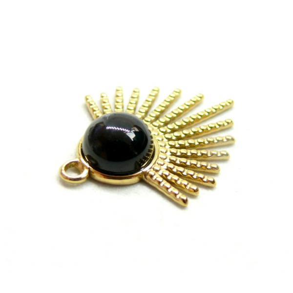 Pendentif Eventail 26mm en Acier Inoxydable 304 finition Doré