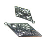Estampes Pendentifs Losange Art déco 33mm métal finition Noir