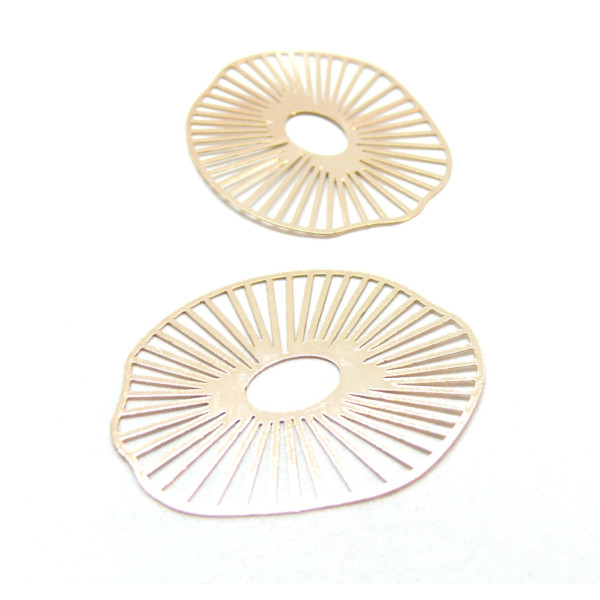 Estampes, Pendentifs Feuille de Lotus 42mm, métal finition Doré