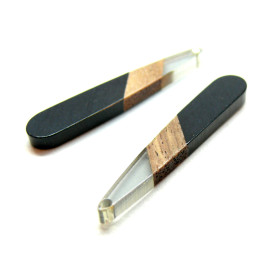 Pendentifs longue Goutte en Bois et résine 44mm
