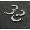Pendentifs Lune 9.5mm Acier Inoxydable 304 finition Argent