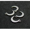 Pendentifs Lune 9.5mm Acier Inoxydable 304 finition Argent