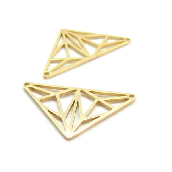 Connecteur Triangle Art Déco 28mm en Acier Inoxydable finition Doré