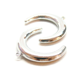 Pendentif 3D Corne, en Acier Inoxydable 304, finition Argenté