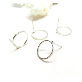 Boucles d'oreille Puce Cercle 12 mm en Laiton finition PLATINIUM