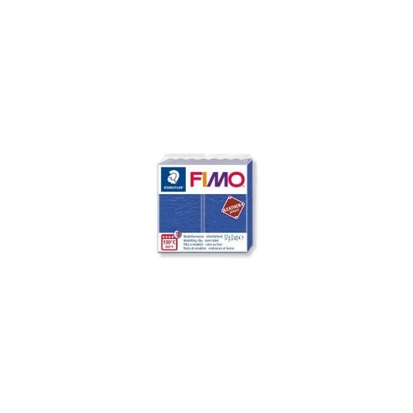 1 pain 56g pate polymère FIMO Effet CUIR Indigo 8010-309