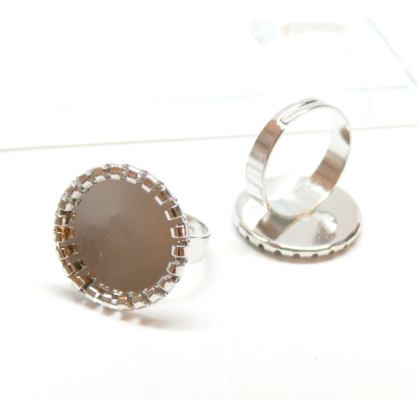 Supports de bague Rouleau Ronde 18mm anneau qualité laiton finition Argent Platine