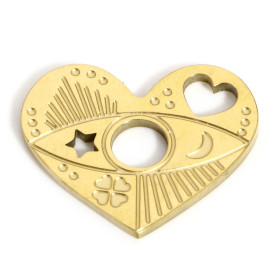 Pendentif Cœur 18mm, Acier Inoxydable 304 finition Doré