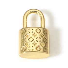 Pendentif Cadenas 12mm Cuivre finition Doré à l'or fin 18K