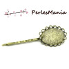 Supports de BARRETTES BOB PIN PINCE A CHEVEUX DOUBLE VAGUE 18 par 25mm métal finition Bronze