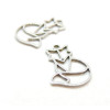 Pendentifs RENARD style Origami 18mm en Acier Inoxydable  304 finition Argent Platine