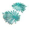 Estampes Pendentifs Fleurs feuille 39mm métal finition Bleu vert pétrole