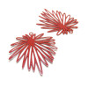 Estampes Pendentifs Fleurs feuille 39mm métal finition Rouge