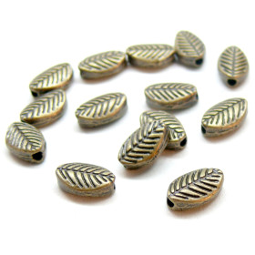 perles intercalaires Feuille 4 par 3mm metal couleur BRONZE