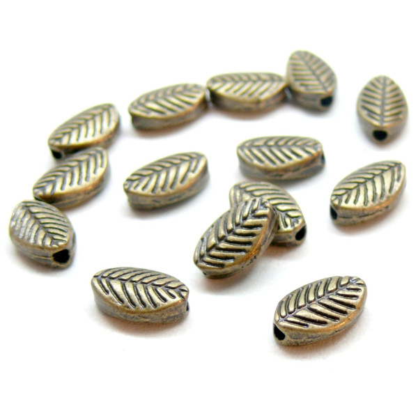 perles intercalaires Feuille 4 par 3mm metal couleur BRONZE