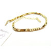 Bracelet Cube 3mm en Acier Inoxydable 304 finition Doré à l'Or fin 18K