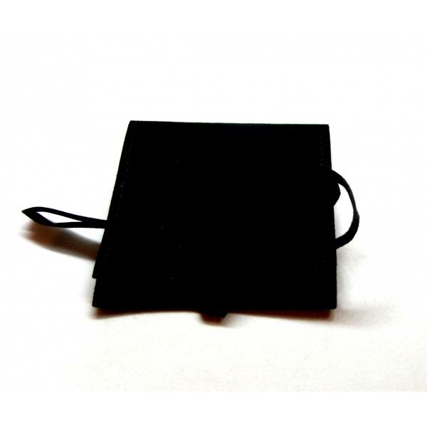 Pochette pochon sachet cadeaux 6 cm effet suédine coloris Noir se ferme avec Nœud