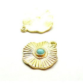 Pendentifs Forme Géométrique Fleur Soleil 19mm métal couleur Doré