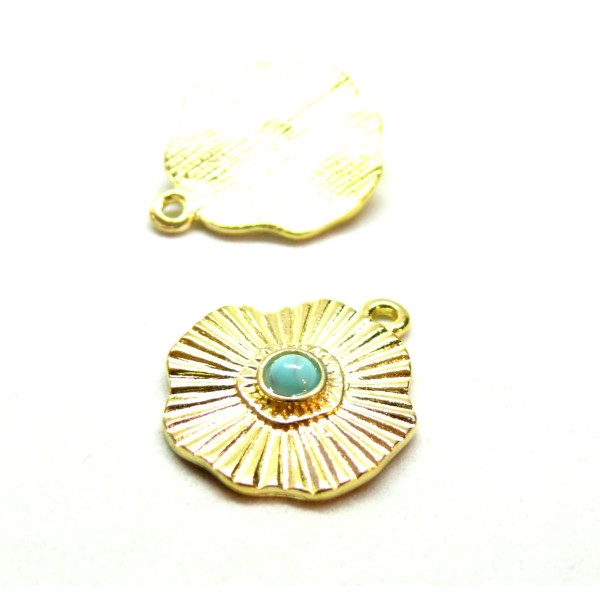 Pendentifs Forme Géométrique Fleur Soleil 19mm métal couleur Doré