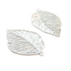 Estampes, pendentifs, connecteurs forme Feuille 37mm en Acier Inoxydable 304 finition Argenté