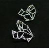 Pendentif, breloque 18mm ECUREUIL ORIGAMI ARGENT VIF