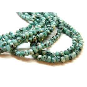 Perles Rondelle facettée 2 par 4 mm Jade Malaisienne